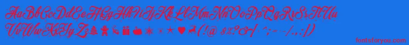 Подробнее о шрифте Merrychristmasflake Шрифт Merrychristmasflake – красные шрифты на синем фоне