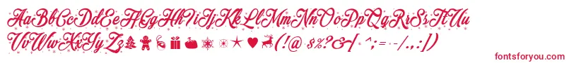 Merrychristmasflake Font – Red Fonts on White Background