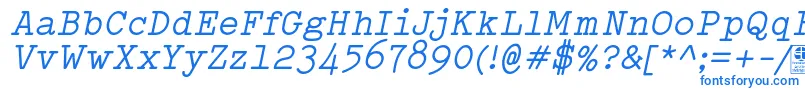TypowriterItalicDemo-fontti – siniset fontit