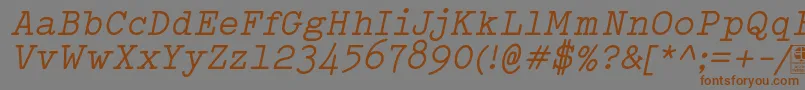 Подробнее о шрифте TypowriterItalicDemo Шрифт TypowriterItalicDemo – коричневые шрифты на сером фоне