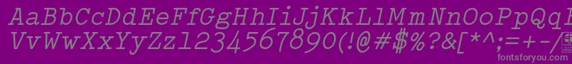 Czcionka TypowriterItalicDemo – szare czcionki na fioletowym tle