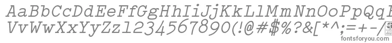 フォントTypowriterItalicDemo – 白い背景に灰色の文字