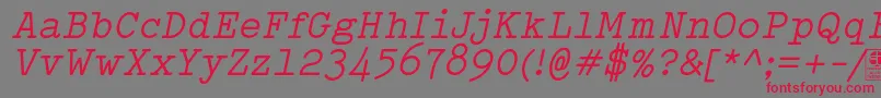 TypowriterItalicDemo Font – Red Fonts on Gray Background