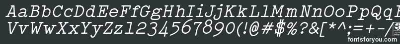 Шрифт TypowriterItalicDemo – белые шрифты