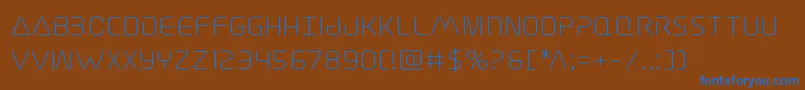 Elitedangerexpand-Schriftart – Blaue Schriften auf braunem Hintergrund