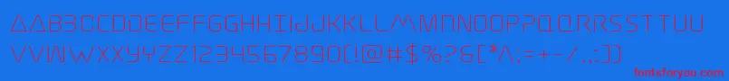 Czcionka Elitedangerexpand – czerwone czcionki na niebieskim tle