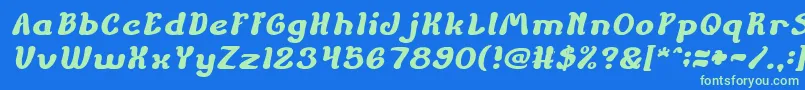 ChildrenStoriesBoldItalic Font – Green Fonts on Blue Background