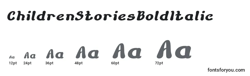 Размеры шрифта ChildrenStoriesBoldItalic