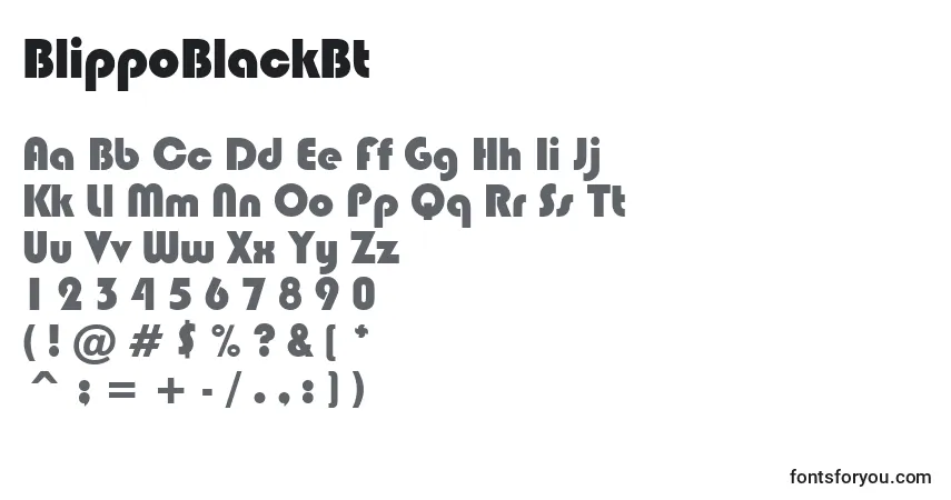 Czcionka BlippoBlackBt – alfabet, cyfry, specjalne znaki