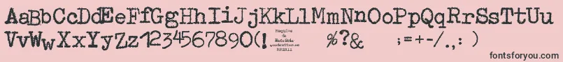 フォントMaquinaDeEscribir – ピンクの背景に黒い文字
