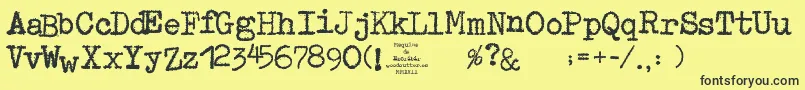 MaquinaDeEscribir Font – Black Fonts on Yellow Background