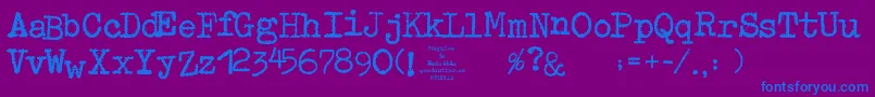 MaquinaDeEscribir-fontti – siniset fontit violetilla taustalla