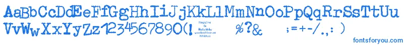 Шрифт MaquinaDeEscribir – синие шрифты на белом фоне