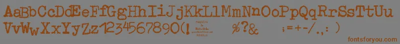 Шрифт MaquinaDeEscribir – коричневые шрифты на сером фоне