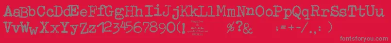 Шрифт MaquinaDeEscribir – серые шрифты на красном фоне