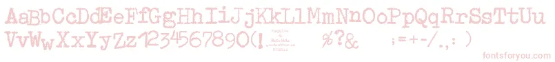 フォントMaquinaDeEscribir – 白い背景にピンクのフォント