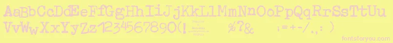 MaquinaDeEscribir-fontti – vaaleanpunaiset fontit keltaisella taustalla