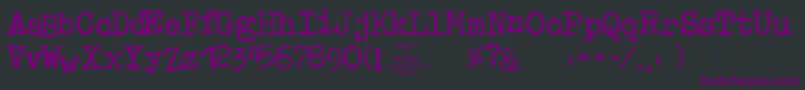 フォントMaquinaDeEscribir – 黒い背景に紫のフォント
