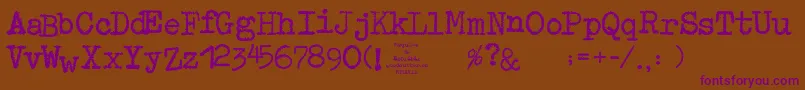 Шрифт MaquinaDeEscribir – фиолетовые шрифты на коричневом фоне