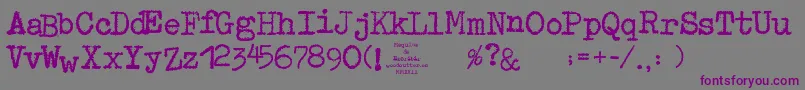 MaquinaDeEscribir-Schriftart – Violette Schriften auf grauem Hintergrund