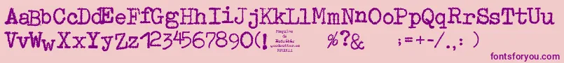 MaquinaDeEscribir-Schriftart – Violette Schriften auf rosa Hintergrund