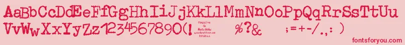 Шрифт MaquinaDeEscribir – красные шрифты на розовом фоне