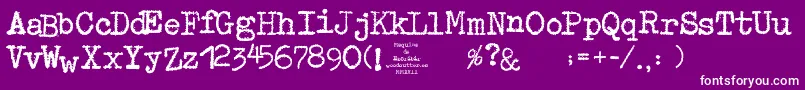 フォントMaquinaDeEscribir – 紫の背景に白い文字