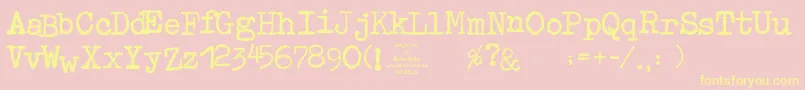 MaquinaDeEscribir-fontti – keltaiset fontit vaaleanpunaisella taustalla