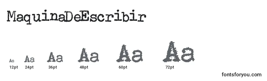 Размеры шрифта MaquinaDeEscribir