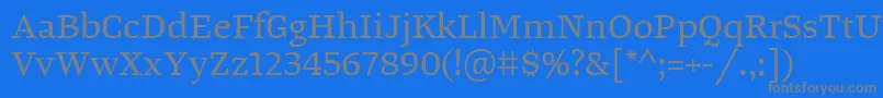 TangerserifwideRegular Font – Gray Fonts on Blue Background