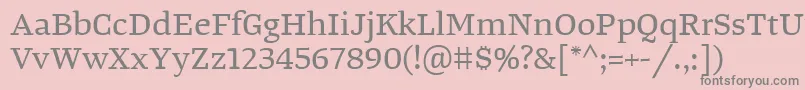 TangerserifwideRegular-Schriftart – Graue Schriften auf rosa Hintergrund