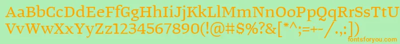TangerserifwideRegular Font – Orange Fonts on Green Background