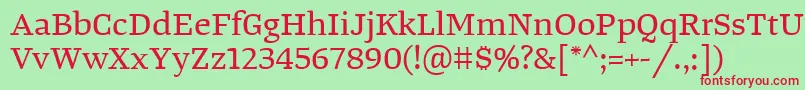 TangerserifwideRegular Font – Red Fonts on Green Background