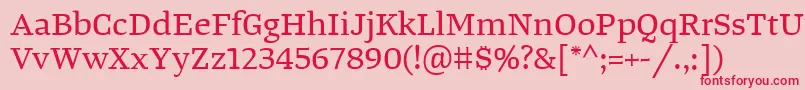 フォントTangerserifwideRegular – ピンクの背景に赤い文字