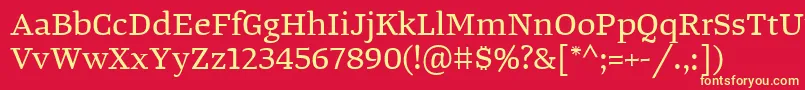 TangerserifwideRegular Font – Yellow Fonts on Red Background