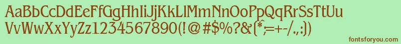 BeinetcondensedNormal Font – Brown Fonts on Green Background