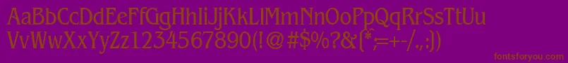BeinetcondensedNormal-fontti – ruskeat fontit violetilla taustalla