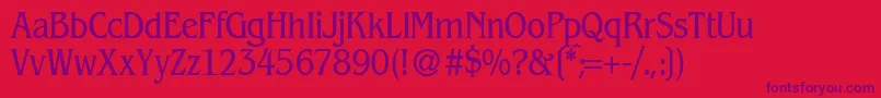 Police BeinetcondensedNormal – polices violettes sur fond rouge
