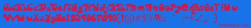 Guapachosa Font – Red Fonts on Blue Background