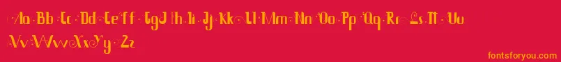 フォントSiam – 赤い背景にオレンジの文字
