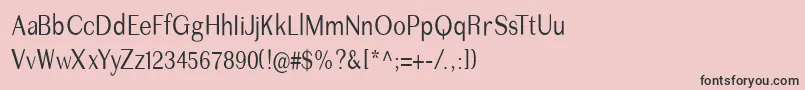 フォントImperiumcond – ピンクの背景に黒い文字