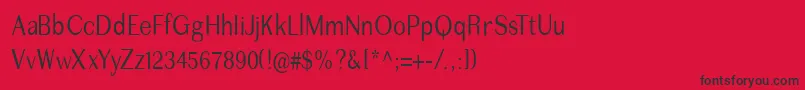 フォントImperiumcond – 赤い背景に黒い文字