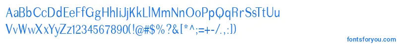 フォントImperiumcond – 白い背景に青い文字
