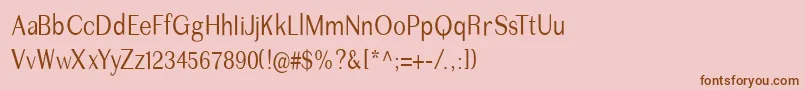 フォントImperiumcond – ピンクの背景に茶色のフォント