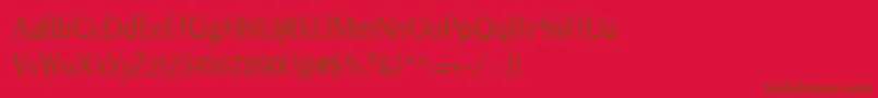 Czcionka Imperiumcond – brązowe czcionki na czerwonym tle