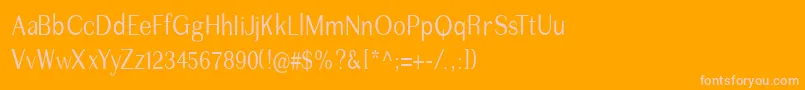 フォントImperiumcond – オレンジの背景にピンクのフォント