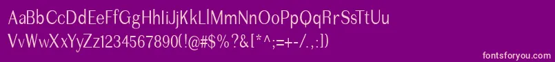 フォントImperiumcond – 紫の背景にピンクのフォント