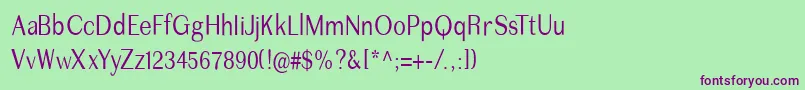 Шрифт Imperiumcond – фиолетовые шрифты на зелёном фоне
