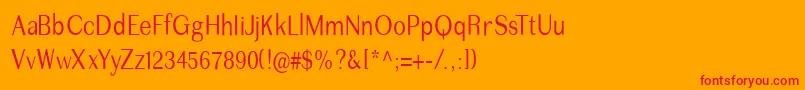 Imperiumcond Font – Red Fonts on Orange Background
