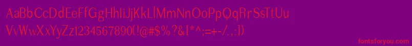フォントImperiumcond – 紫の背景に赤い文字